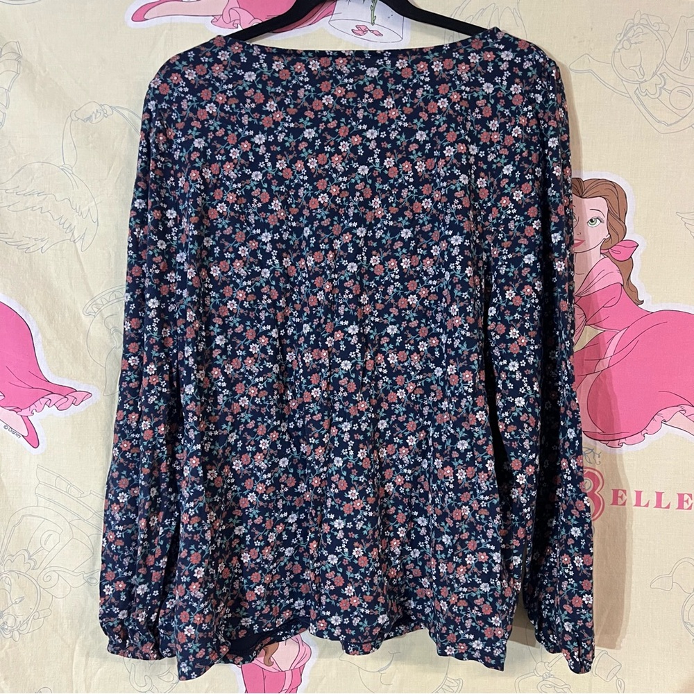 Lucky Brand Navy Floral Blouse - Picture 3 of 5